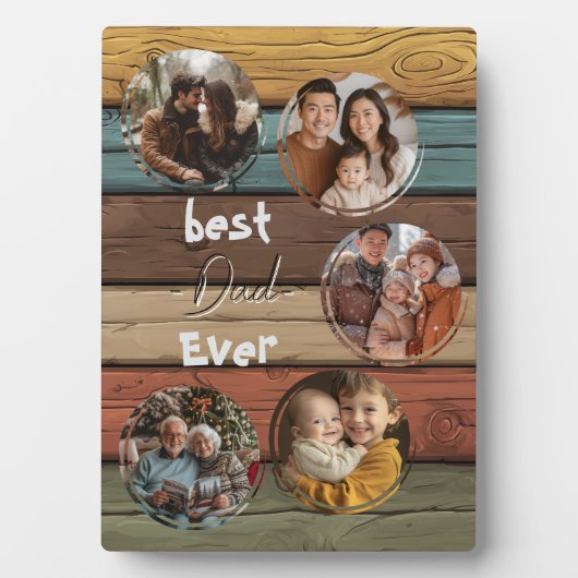 Beste vader ooit houten achtergrond gekleurd1 fotoplaat (voorkant)