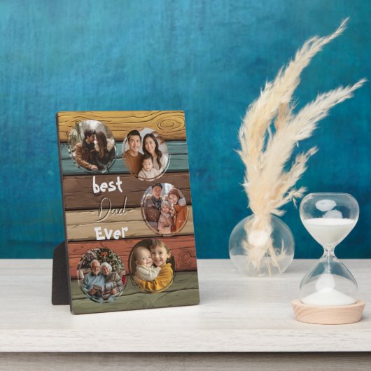 Beste vader ooit houten achtergrond gekleurd1 fotoplaat (Zijkant)