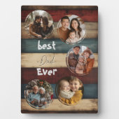 Beste vader ooit houten achtergrond gekleurd fotoplaat (voorkant)