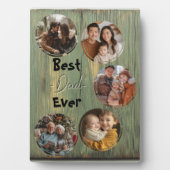 Beste vader ooit houten achtergrond groen fotoplaat (voorkant)