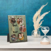 Beste vader ooit houten achtergrond groen fotoplaat (Zijkant)