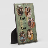 Beste vader ooit houten achtergrond groen fotoplaat (Zijkant)