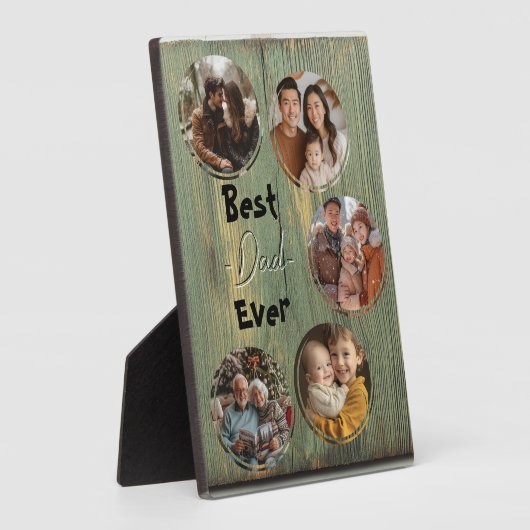 Beste vader ooit houten achtergrond groen fotoplaat (Zijkant)