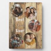 Beste vader ooit houten achtergrond oud geel fotoplaat (voorkant)