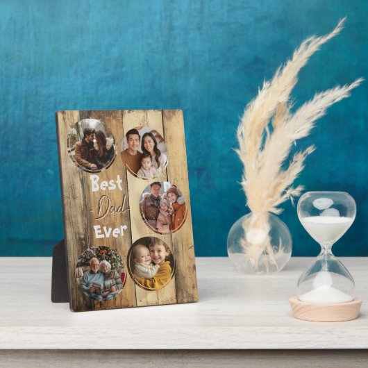 Beste vader ooit houten achtergrond oud geel fotoplaat (Zijkant)