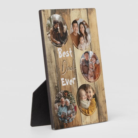 Beste vader ooit houten achtergrond oud geel fotoplaat (Zijkant)