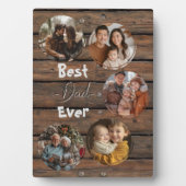 Beste vader ooit houten achtergrond oude rustieke fotoplaat (voorkant)