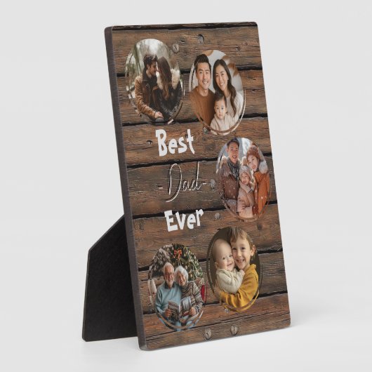 Beste vader ooit houten achtergrond oude rustieke fotoplaat (Zijkant)