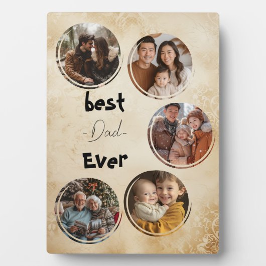 Beste vader ooit houten achtergrond rustiek fotoplaat (voorkant)