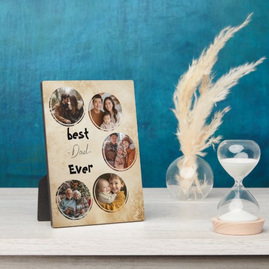 Beste vader ooit houten achtergrond rustiek fotoplaat (Zijkant)