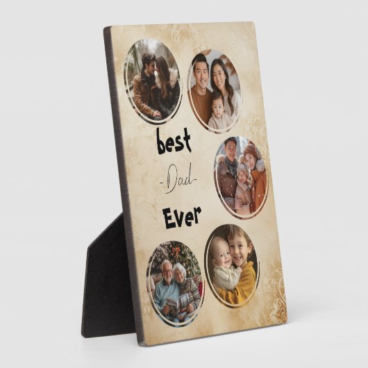 Beste vader ooit houten achtergrond rustiek fotoplaat (Zijkant)