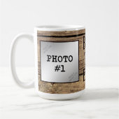 Beste vader ooit in rustieke houten ingelijste fot koffiemok (Links)