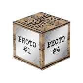 Beste vader ooit in rustieke houten ingelijste fot kubus (Voorkant hoekig)