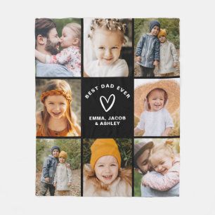 Beste vader ooit Instagram Vaderdag Photo Collage Fleece Deken