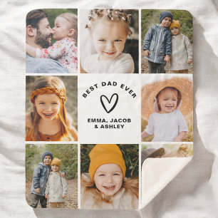 Beste vader ooit Instagram Vaderdag Photo Collage Sherpa Deken