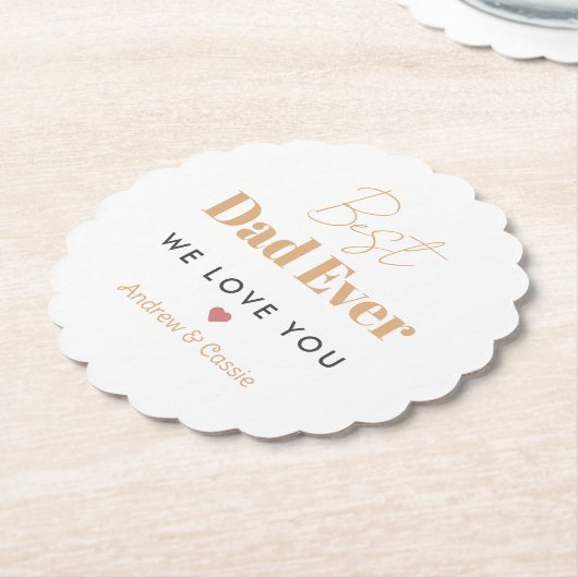 Beste vader ooit kartonnen onderzetters (Gekanteld)