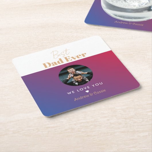 Beste vader ooit kartonnen onderzetters (Schuin)