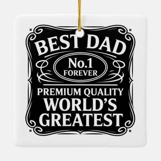 Beste vader ooit keramisch ornament (Achterkant)