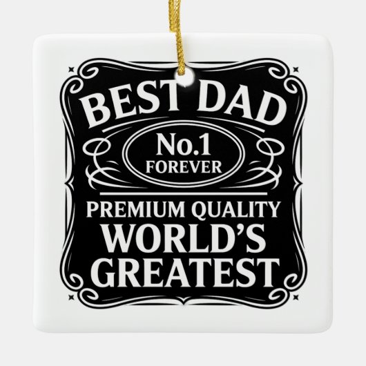 Beste vader ooit keramisch ornament (Voorkant)
