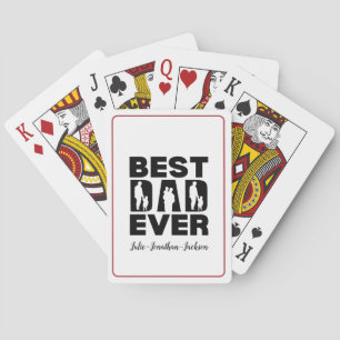 Beste vader ooit Kind Silhouette, gepersonaliseerd Pokerkaarten