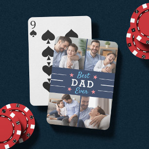 Beste vader ooit Kinder fotocollage Pokerkaarten