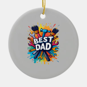 Beste vader ooit - Kleurrijke gereedschappen Ontwe Keramisch Ornament