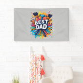 Beste vader ooit - Kleurrijke gereedschappen Ontwe Spandoek (Insitu)