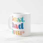 Beste vader ooit Kleurrijke retro script Vaderdag Koffiemok (Voorkant links)
