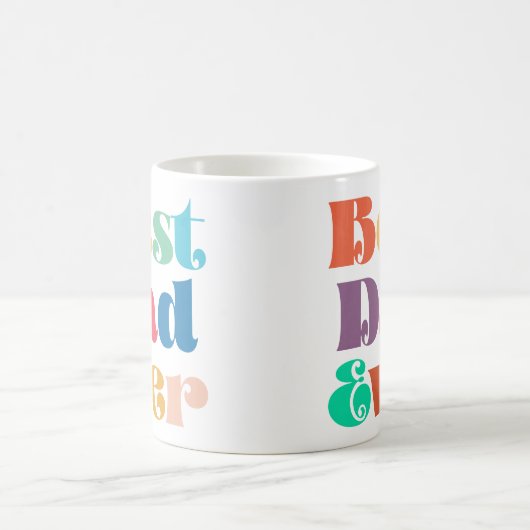 Beste vader ooit Kleurrijke retro script Vaderdag Koffiemok (Center)