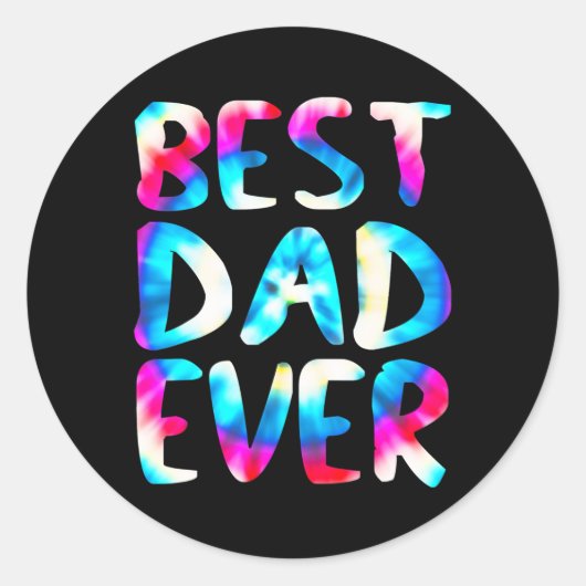 Beste vader ooit kleurrijke Tie Dye Funny Fathers  Ronde Sticker (Voorkant)