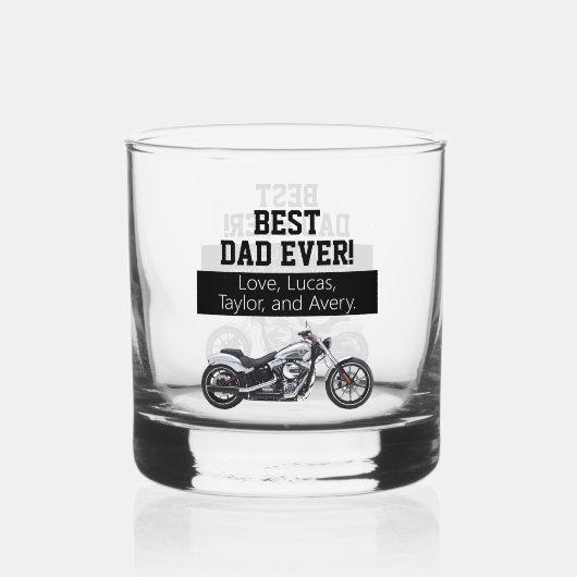 Beste vader ooit-kool Motorfiets vader Bike Whisky Glas (Achterkant)