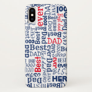 Beste vader ooit-kool Typografie Red White en Blue Case-Mate iPhone Case