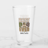 Beste vader ooit | Kute | Gecontroleerd patroon Glas (Achterkant)