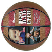 Beste Vader Ooit Leerprint 2 Foto Vaderdag Basketbal (Voorkant)