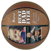 Beste Vader Ooit Leerprint 2 Foto Vaderdag Basketbal (Voorkant)