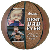 Beste Vader Ooit Leerprint 2 Foto Vaderdag Basketbal (Verticaal)