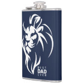Beste vader ooit, leeuw, Vaderdag marineblauw Heupfles (Links)