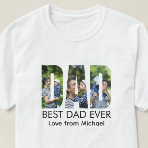 Beste Vader Ooit Letter Foto T-shirt