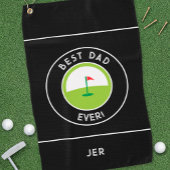 Beste vader ooit leuk moderne golfer zwart-wit golfhanddoek