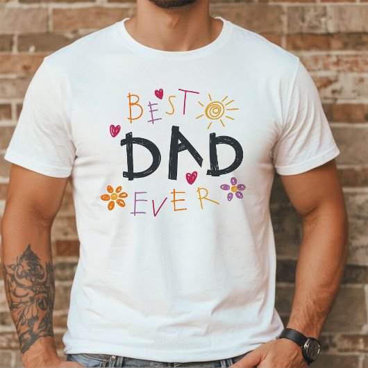 Beste vader ooit | Leuke kleurrijke Clipart Vaderd T-shirt