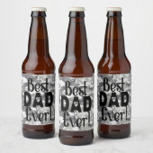 Beste vader ooit | Licht Camouflage grijs patroon Bier Etiket (Flessen)