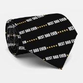 Beste vader ooit licht zwart stropdas (Opgerold)