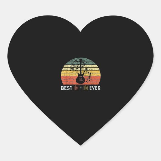 beste vader ooit liefde gitaar hart sticker (Voorkant)