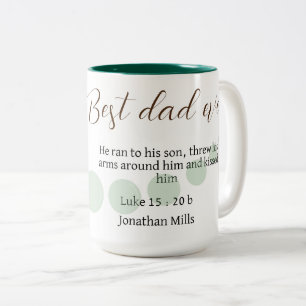 Beste vader ooit Luke 15:20 Beste vader Tweekleurige Koffiemok