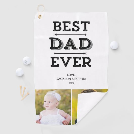 Beste vader ooit maakt Aangepaste Aangepaste Foto Golfhanddoek (Insitu)