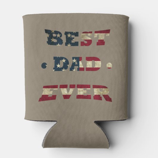 beste vader ooit met amerikaanse vlag blikjeskoeler (Achterkant)