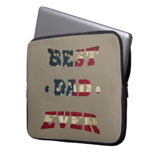 Beste vader ooit met Amerikaanse vlag Laptop Sleeve