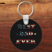 beste vader ooit met amerikaanse vlag sleutelhanger (Voorkant)