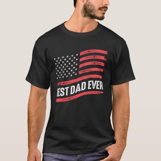 Beste vader ooit - met Amerikaanse vlag T-shirt (Voorkant)