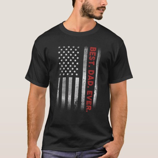 Beste vader ooit met Amerikaanse vlag voor vaders T-shirt (Voorkant)